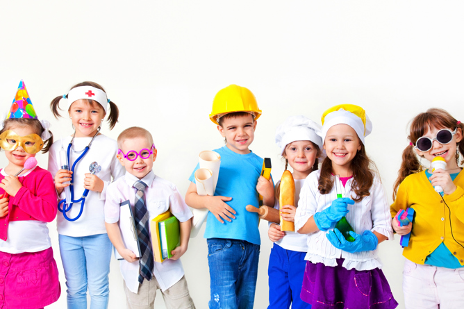 young children dressed up as what they want to be when they grow up