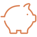 Icon of a piggy bank